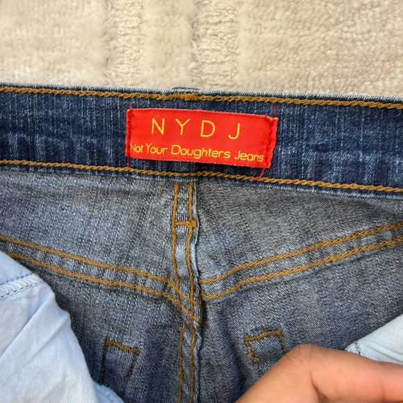 NYDJ Bootcut Medium Wash High Rise Rhinestones Jeans Size 10 - Picture 4 of 6